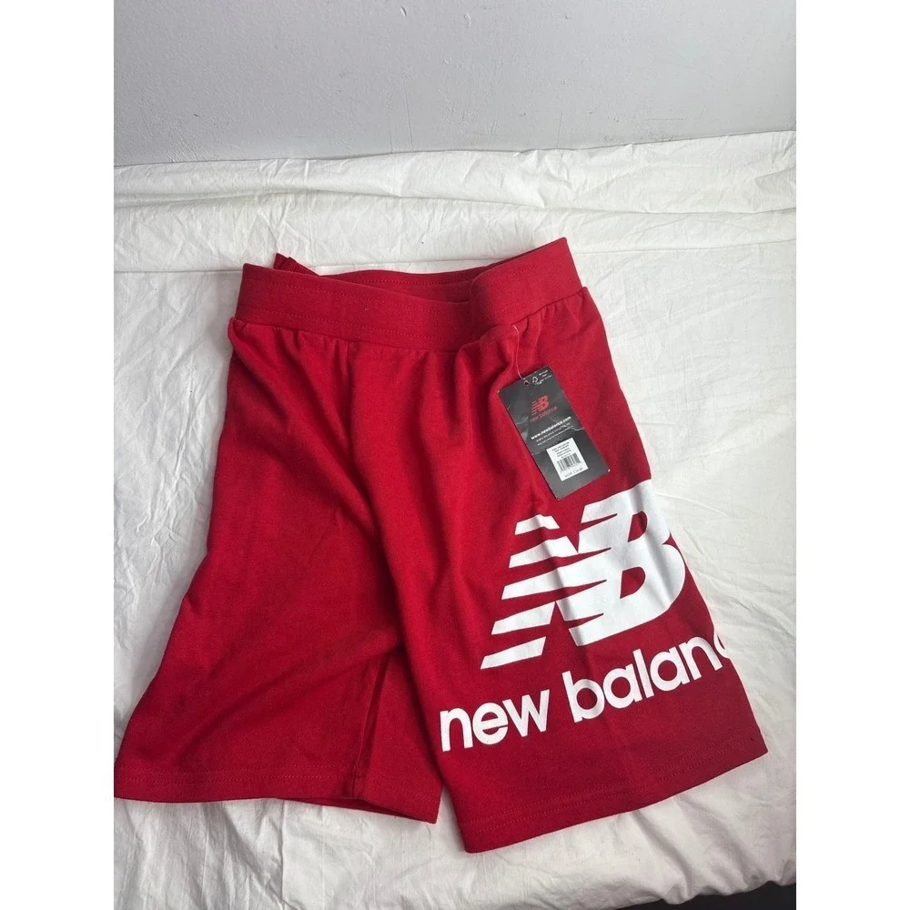 NWT Kids New Balance Red Athletic Shorts  Size M 10-12 Cotton Polyester Blend